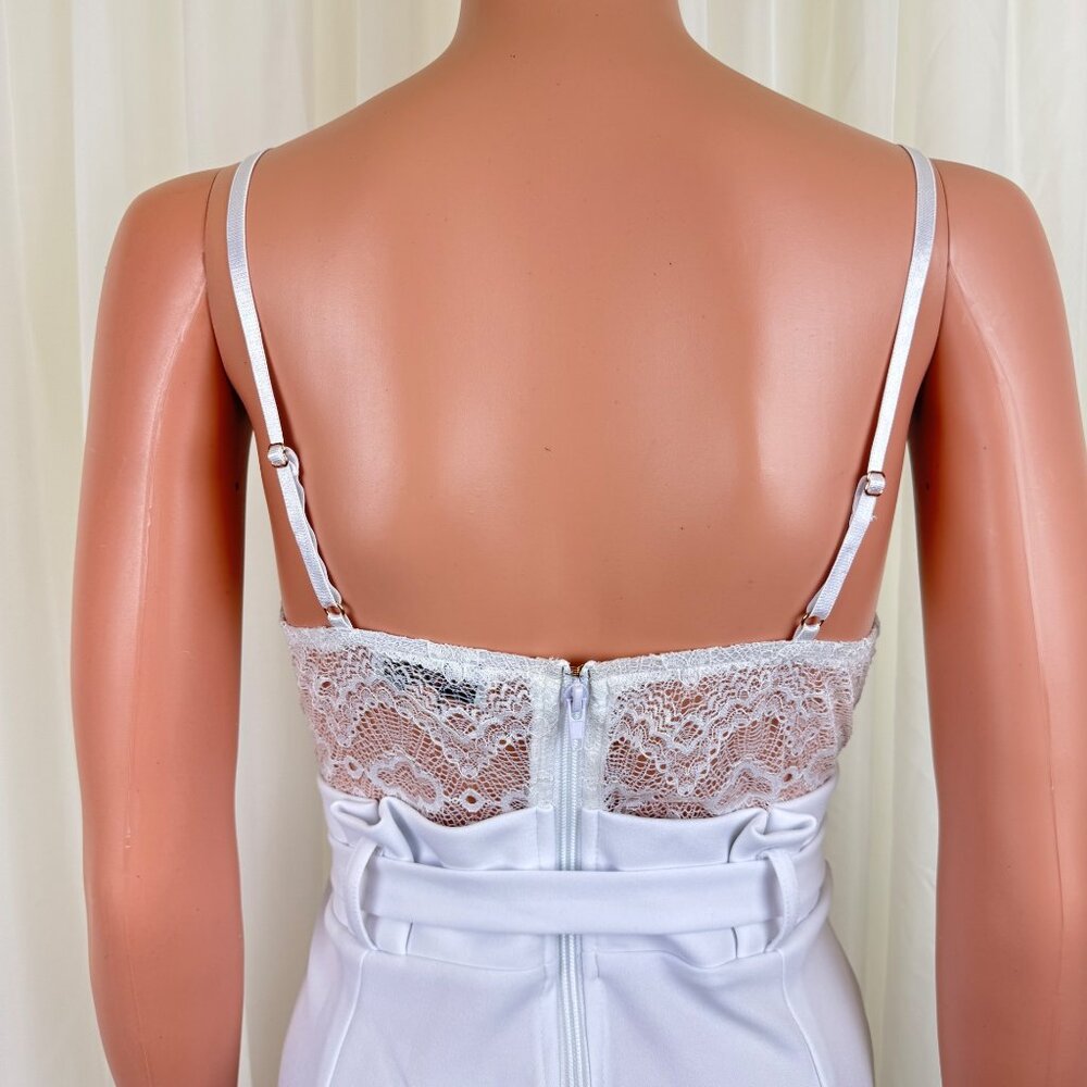Women's Shop17 Lace Accent Romper Size Medium White - Picture 12 of 14